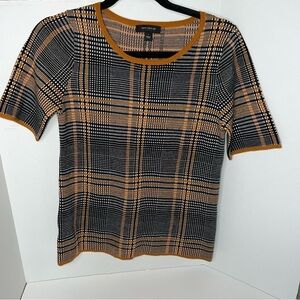 Ann Taylor Wool Blend Striped Short Sleeve Blouse